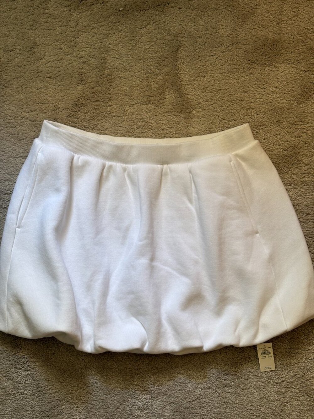 NWT Stretch Cotton Bubble Skort by Aerie Offline - White - Medium - Pockets